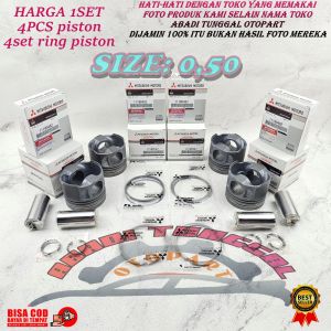 PISTON SEHER + RING SEHER SIZE 0.50 MITSUBISHI TRITON ALL NEW KL1T 4N15 TIPE GLS