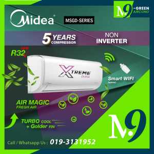 [MIGA] MIDEA 1HP Xtreme Cool R32 NON INVERTER AIR COND ***Ionizer ***MSAG10/ MSAG13/ MSAG 19/ MSAG25