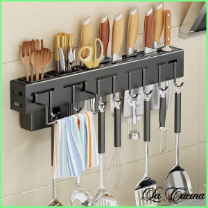 La Cucina Knife Holder Kitchen Cooking Utensils Stainless Steel Hanging Organizer Wall Mount Kitchen Knives Knives Storage