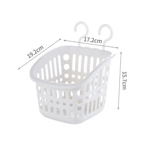 Locaupin Plastic Hanging Baskets Organizer with Hooks Bathroom Organizing Basket for Home Kitchen Bathroom