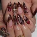 9033  HYPIKAU Almond French Tip Press on Nails Glossy Finished Reusable False Nails 24Pcs Nail Women. 