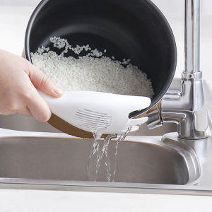 [SG SELLER]Multifunctional Filter Spoon Kitchen Durable Rice Sieve Washing Spoon Plate Colanders Filters Strainer Kitchen Gadgets Tool
