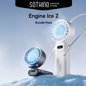 [Bundle Pack] 2pcs Engine Ice Z Cooling Compress High-Speed Rechargeable Portable Fold Neck Personal Fan