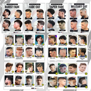 SET | 8 PCS BARBERSHOP HAIRCUT POSTER PICTURE FOR WALL DECOR