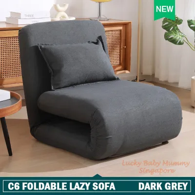 C6 Foldable Tatami Lazy Sofa Adjustable Backrest Cozy Couch Cushion Floor Sofa Reclining Chair Lying Folding Bed