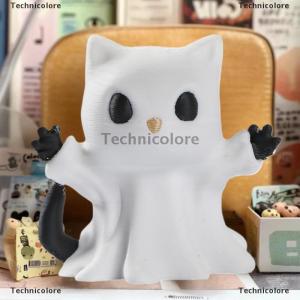 [COD] Technicolore งานฝีมือตกแต่งบ้าน1ชิ้นเครื่องประดับผีลูกแมวขนาดเล็กบรรยากาศโต๊ะน่ารักส่งความรู้สึกฮาโลวีนของขวัญแมวแฟนสาว