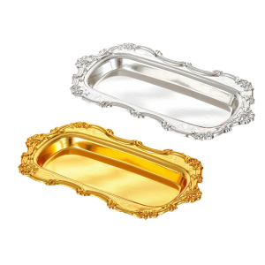 Elegant Wrought Iron Serving Tray For Cakes Dessert With Nonslip Base Storage Tray Home Decoration