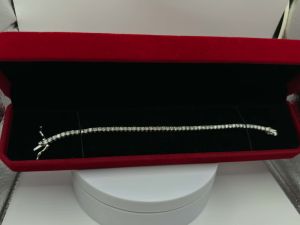 Certified Moissanite Jewelry 925 Sterling Silver Tennis Bracelet 2mm - 3mm 6 Inch & 7 Inches