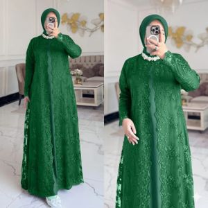 BISA COD Dress Terbaru Zelina Dress Velvet Brokat Mewah Dress Lebaran Gamis Termurah Dress Kondangan
