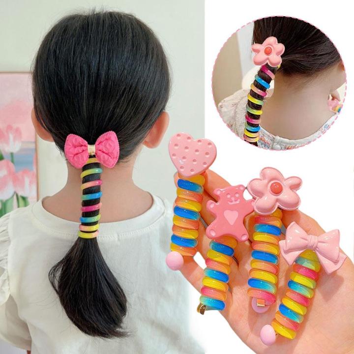 Ponytail hair rope with hair piece for girls