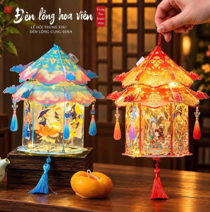 Đèn Lồng Trung Thu Có Đèn LED – Lồng Đèn Lục Giác PVC Cho Bé Rước Đèn Chụp Ảnh Trang Trí Lễ Hội