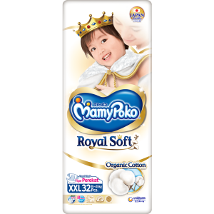Mamypoko/ MAMY POKO] Royal Soft M56/L48/XL34/XXL32 Tape Diaper (1ctn = 4 Packs)