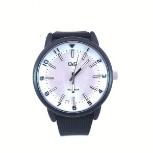 Q&Q (VR52J011Y) Sunray Silver Dial Black Resin Sport Watch