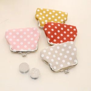 JACAUY Kiss Lock Closure Polka Dot Coin Purse Compact Square Shape Kiss Lock Coin Purse Gifts Multifunctional Cosmetic Storage Pouch Lipstick Storage