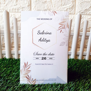 Undangan Pernikahan Murah Rustic Simpel Elegan Terkini Cantik Ekonomis (Per 100 Undangan) Kode DKE