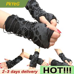 PkYeG A Pair Gothic Arm Warmer Fingerless Beggar Punk Halloween Gloves Hole Cosplay