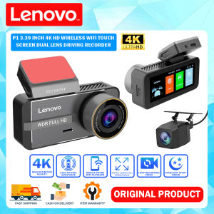 LENOVO P1 Car Dash Cam Hidden Video Recorder 4K WDR WIFI Car DVR Dash Camera 3.39 Inch Streaming Media Dual Camera Front & Rear Dual Recording Full HD Dash Camera with Mobile App View Control 130° Wide Viewing Angle Night Vision 24H Parking Monitor