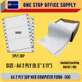 A4 2 PLY NCR COMPUTER PAPER -( 9.5'' X 11'' ). 