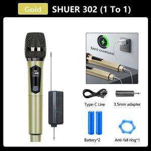 Dual UHF Wireless Handheld Microphone Set – 5V Rechargeable 50m Range 800MHz for Karaoke/Speeches/Weddings/Church