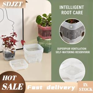 SDJZT Vuông gốc View planter nồi nhựa với hệ thống thoát nước tuyệt vời Thiết kế thoáng khí cho houseplants nhà Bảng trang trí nội thất