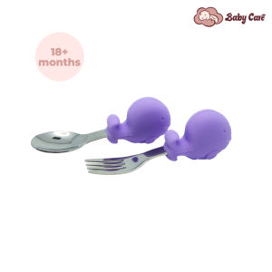 Marcus & Marcus Palm Grasp Spoon & Fork Set Baby Spoon Learning Set for Little Beginner Cutlery Case