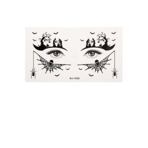 MICACOH Spider Web Halloween Face Tattoo Sticker Waterproof Pumpkin Halloween Face Temporary Tattoo Funny Easy to Use DIY Body Art Scar Stickers Halloween Party Gift
