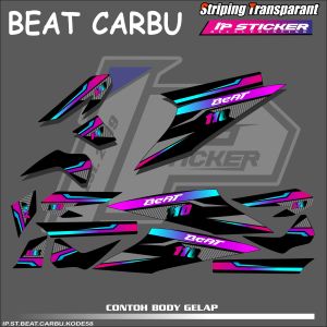 BEAT CARBU (COD) STIKER STRIPING MOTOR HONDA BEAT CARBU LIST STIKER MOTOR DESAIN RACING HOLOGRAM DAN TRANSPARAN BISA COD IP.KODE 58