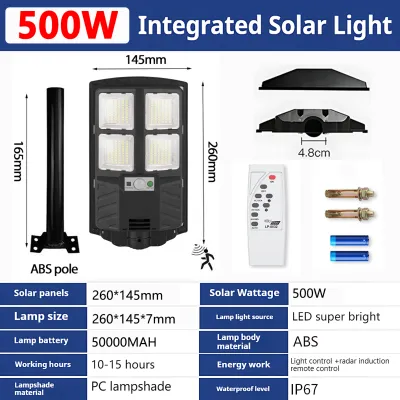 80000W Solar Light outdoor Lighting solar street light IP67 waterproof solar wall Lamp High-brightness Flood Light with remote for Outdoor Solar Flood Light 太阳能灯