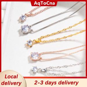 [COD] AqToCna Ship within 24 hours Luxury Women Ring Necklace Earrings Rhinestone Bracelet Female Casual Ladies Jewelry Set