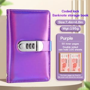 MAOMEI STUDIO 50Sheets Savings Book with Password Lock Dual Sided Account Book Fashion Wallet Storage Budget Binder New Years Gift