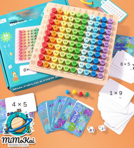 Bảng số 100 nhiều màu sắc Montessori rèn luyện dãy số toán nhân 3 trong 1