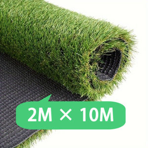 2M*10M Rumput Sintetis Berkualitas Tinggi Hijau 25/30MM Tikar Rumput Palsu dengan Lubang Drainase Karpet Rumput