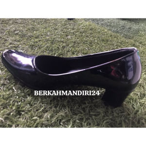 Sepatu pentopel Persit Hitam Polos Heels 3cm 5cm Sepatu Dinas Wanita