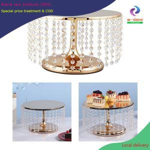 【COD】Cake Stand with Crystal Pendants and Beads Table Centerpieces for Weddings Events Party Decor D