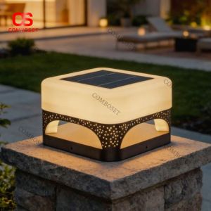 Đèn Trụ Cổng Vuông Hoa Văn Nghệ Thuật Ánh Sáng 4 Mặt
