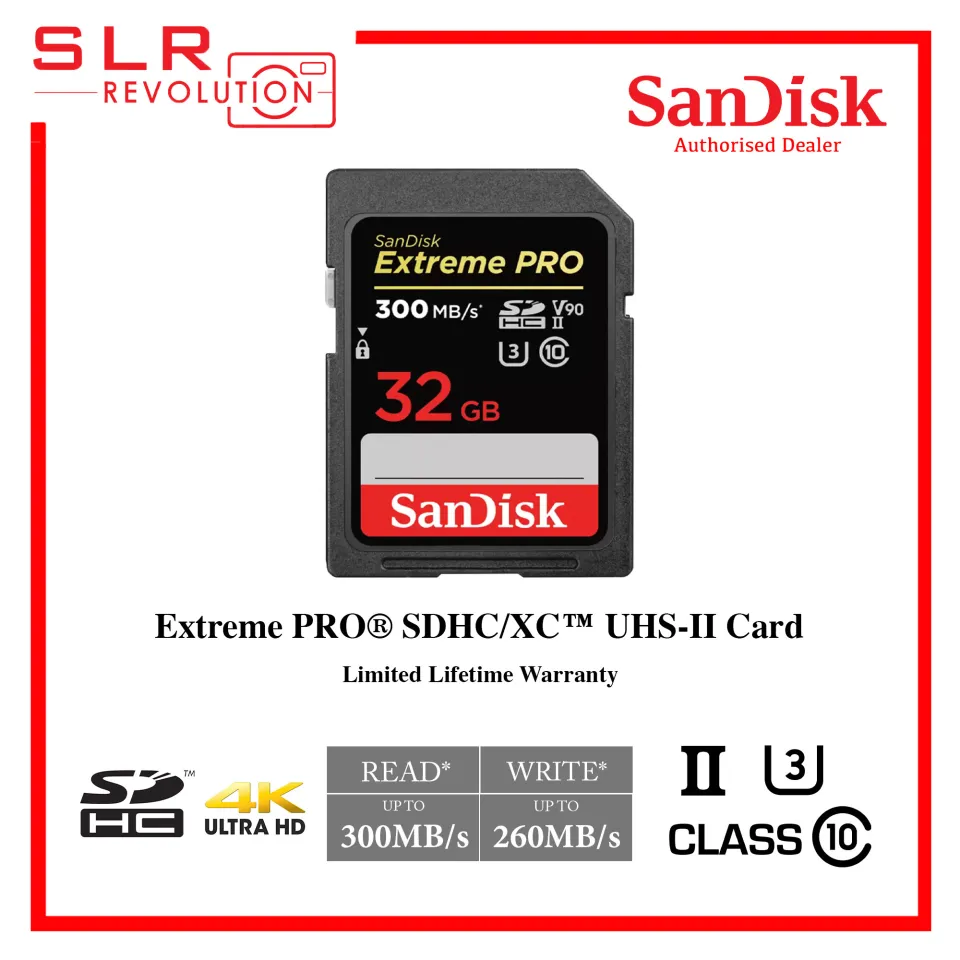 SanDisk Extreme PRO 32GB 64GB 128GB SDHC UHS-II U3 (Up to