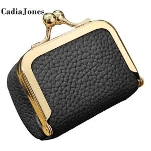 【New Arrival】 Genuine Leather Portable Coin Bag Kiss Lock Small Storage Bag Mini Cute Clasp Wallet Women Shopping Work Date Bag