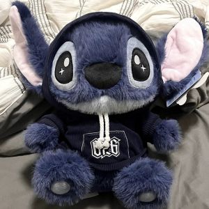 DIGREPAIR อะนิเมะ Stitch Plush ของเล่น Hoodie Stitch คู่ตุ๊กตาเด็กหมอนห้องนอน Ornament
