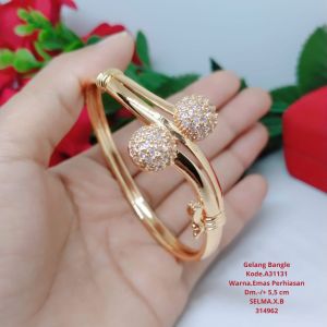 Gelang Tangan Bangle Wanita Titanium Xuping Perhiasan Aksesoris Fashion Lapis Emas Anti Karat R7-3C