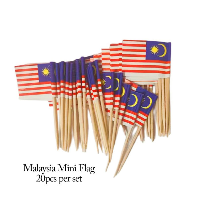 【ready Stock】 Malaysia Mini Flag Decoration Cake Topper Cupcake Topper