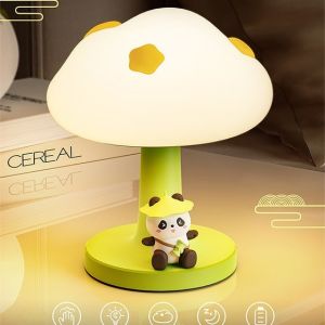 LED Cute Cloud Touch Bedside Lmp Baby Feeding Eye-protection Lamp Rechargeable Sleep Lamp，Panda Night Light