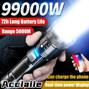 LED Flashlight Rechargeable Super Light Portable Lights Military Heavy Duty Japan Waterproof Original Digital Power Display Long Battery Life Handheld Concentrating Light flash light mini flashlight rechargeable heavy duty flashlight original 手电筒