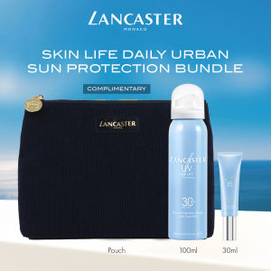 [WORTH $145 | NOW $109] Lancaster Skin Life Daily Urban Sun Protection Bundle + Complimentary Lancaster Black Pouch | Skin Life Daily UV Shield SPF50 PA++++ 30ml + Skin Life Daily UV Mist SPF30 PA+++ 100ml