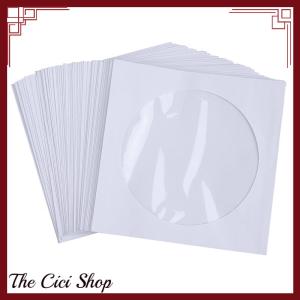 [The Cici Shop] Envelopes Storage Clear Window Case Flap White Folded Paper Bag 10 50PCS 12.5CM CD DVD Disc Paper Sleeves