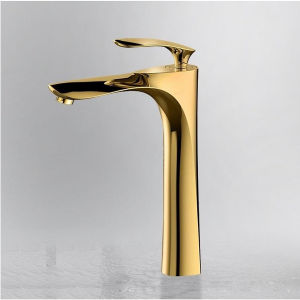 Vòi lavabo nóng lạnh V014 cao cấp cao 30 cm chất liệu INOX 304 sáng bóng bền đẹp chống ố chống phai màu - Bảo hành 3 năm