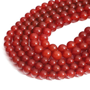 38cm/strip 4-14mm Natural Grade 7A Moist Red Agate Round Beads Red Carnelian Agate Round Gem Loose Beads for DIY Jewelry Making Beads Craft