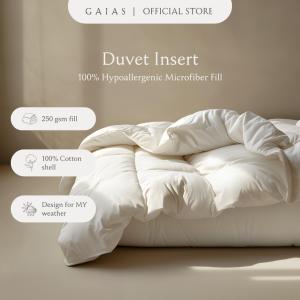 GAIAS Duvet Quilt Insert with 100% Long-staple cotton shell &  Hypoallergenic Microfiber fill