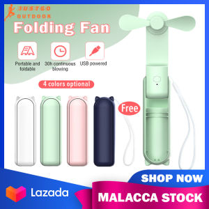 Mini Fan Foldable USB Handheld Fan TPE Soft Rubber Leaf Fan Sport Outdoor 1500mAh Rechargeable Pocket Small Fan 迷你风扇充电宝 | JUSTGO OUTDOOR