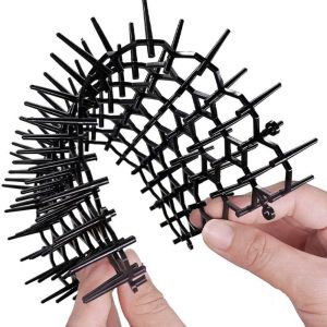 NOBLELYN 6PCS Indoor Outdoor Use Cat Deterrent Mat Barrier Design Fence Protection Pet Repellent Barrier Durable Spikes Scat Mat Spikes Cats Dogs