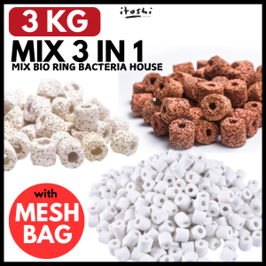 ITOSHI Nano Bio Ring Mix 3 In 1 Bacteria House Aquarium Bio Media Filter 3KG